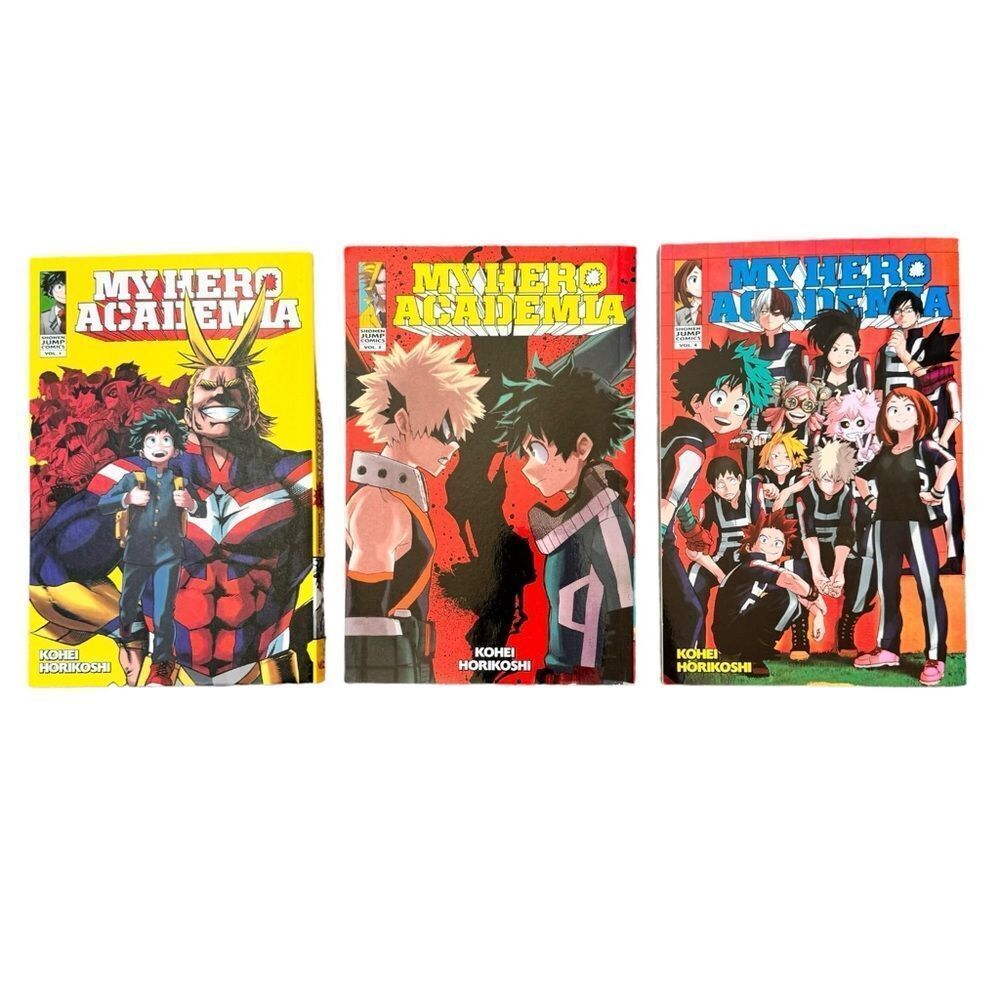 My Hero Academy Kohei Horikoshi Bundle of 3 Paperback Books Volumes 1, 2, & 4.